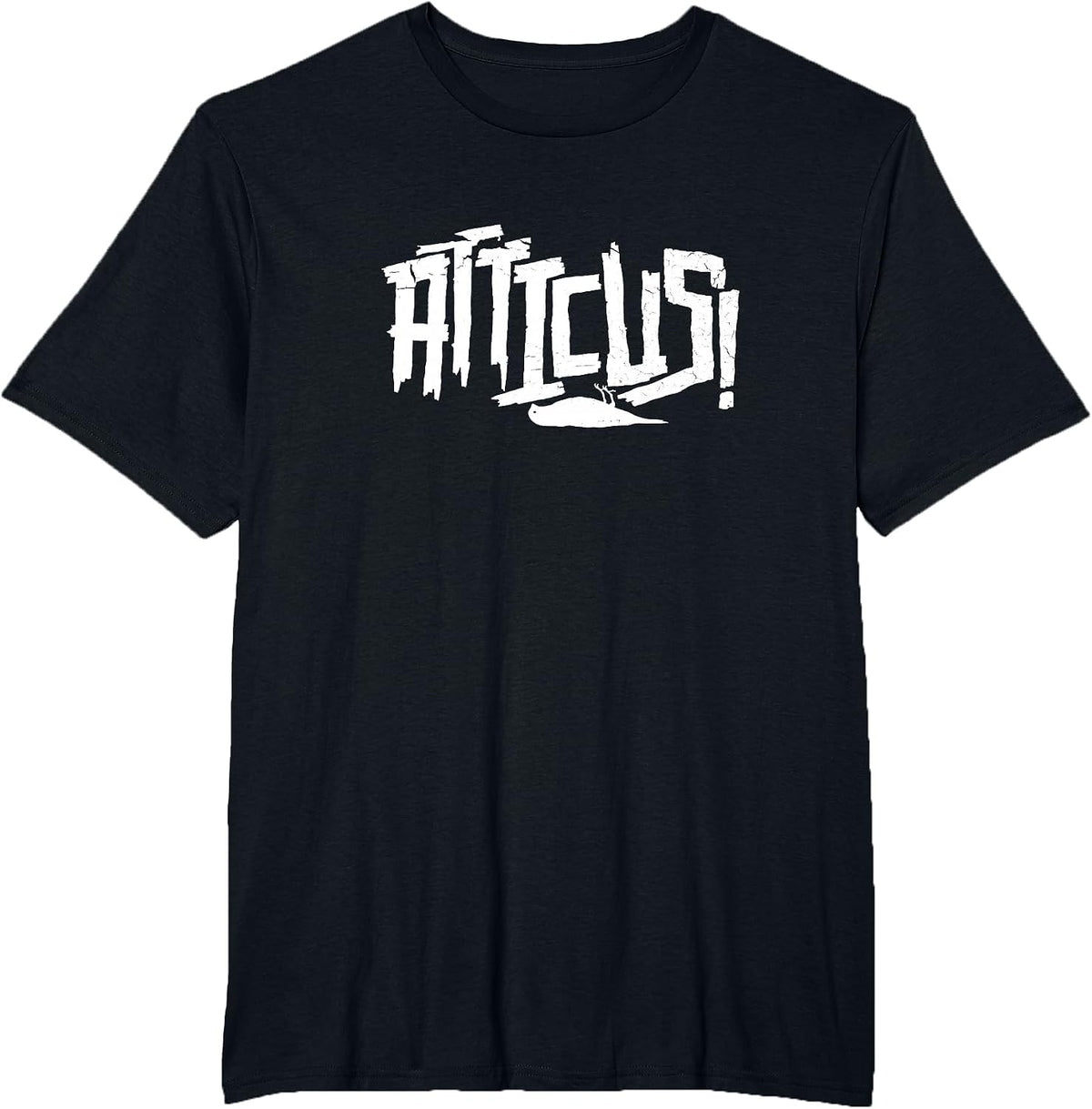 Atticus Type Logo T Shirt (White Print) T-Shirt - Black
