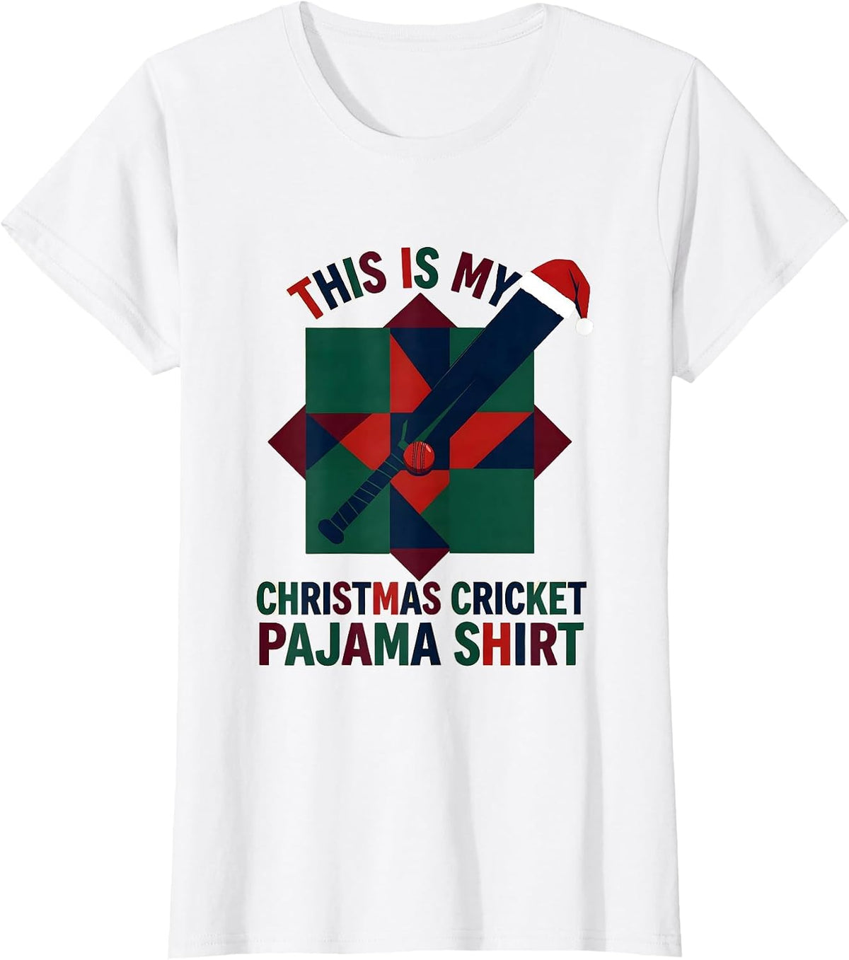 This Is My Christmas Cricket Pajama Shirt Novelty T-Shirt - White