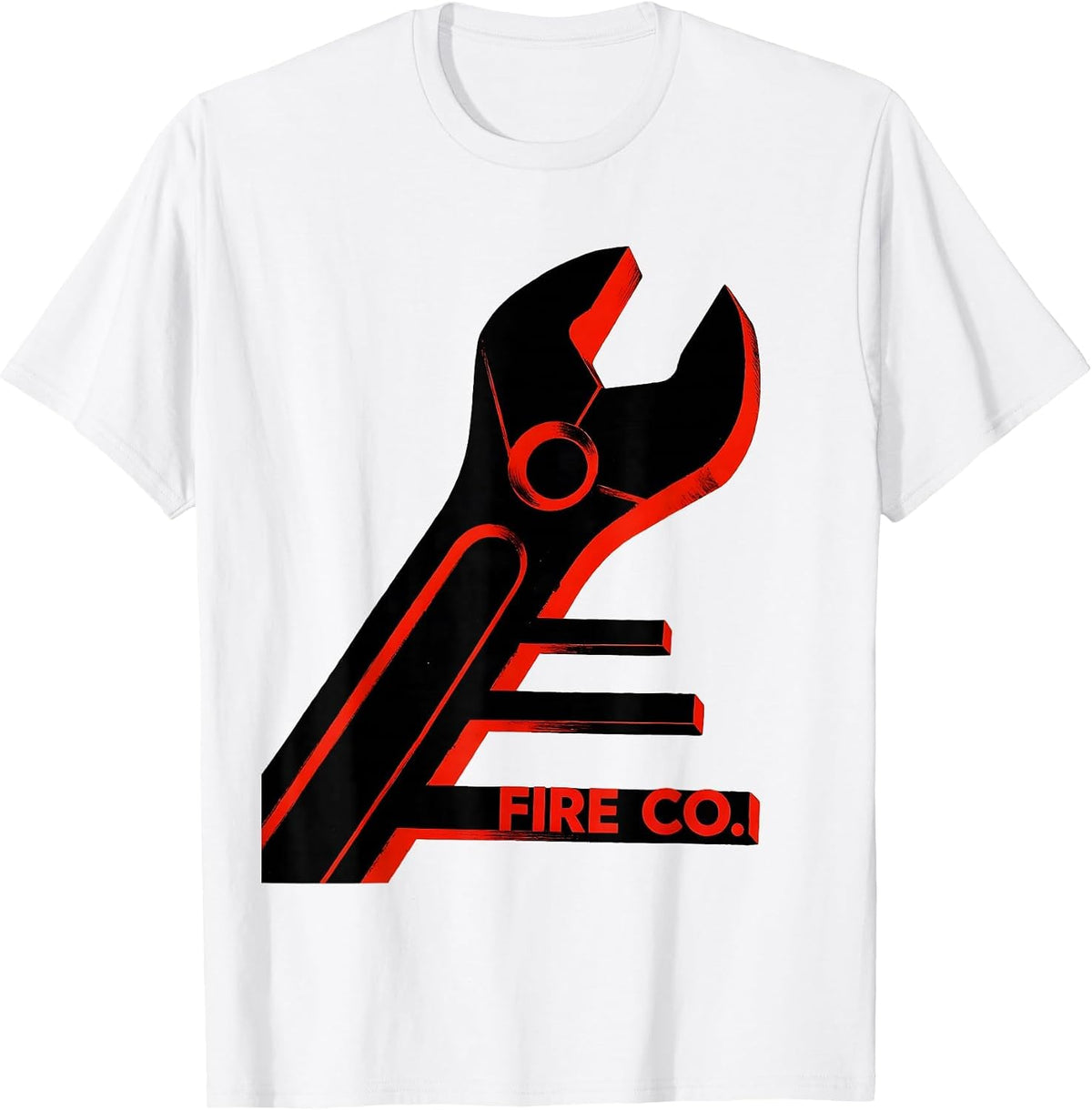 Men's FIRE CO. Constructivist Firefighter Humor Fire Department T-Shirt - White