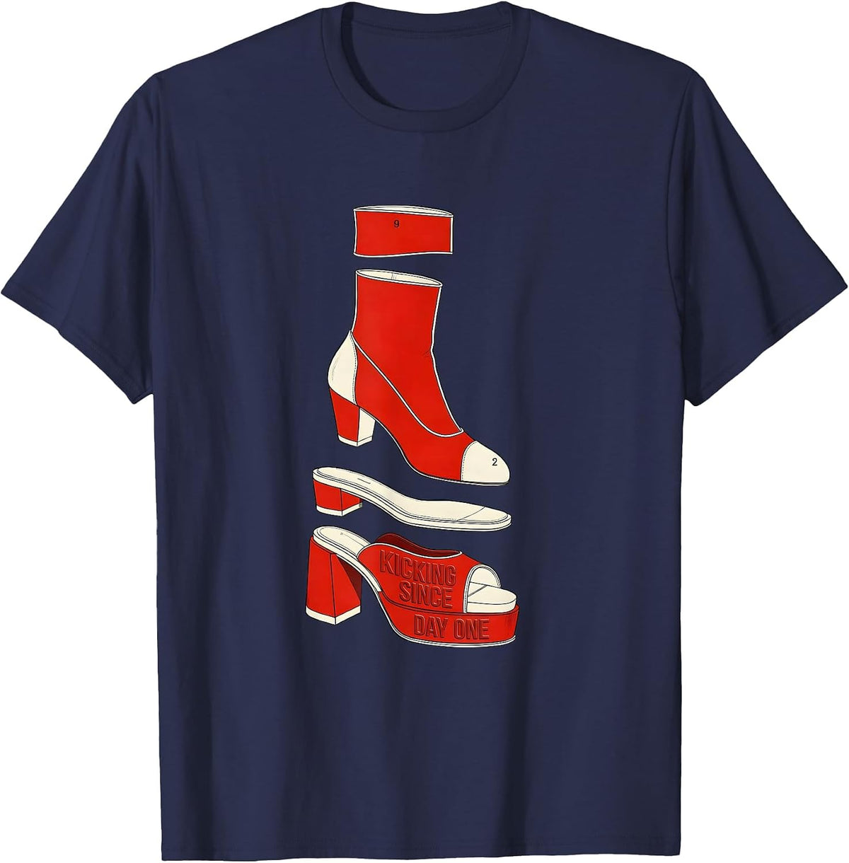 Showgirl Kicking Since Day One Stage Design T-Shirt - Navy Blue