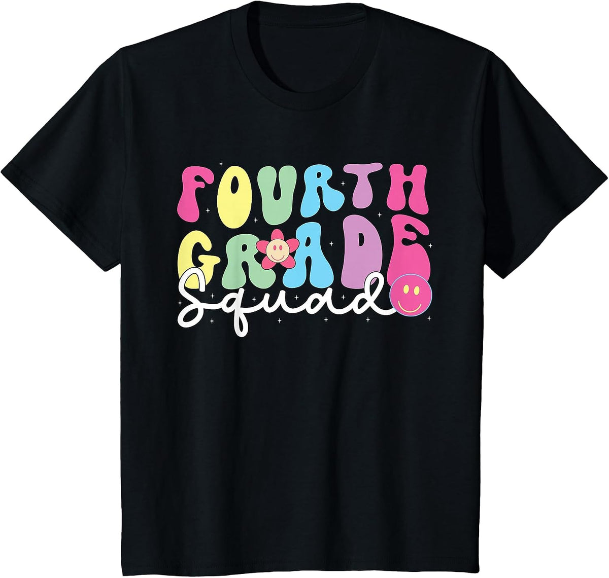 4th Grade Squad Fourth Teacher Student Team Back to School T-Shirt - Black