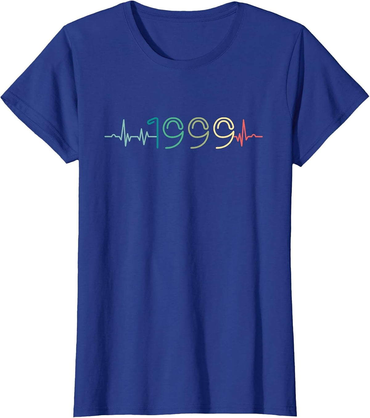 Twenty One 90s 21 Years Olds 1999 Heartbeat 21st Birthday T-Shirt - Royal Blue