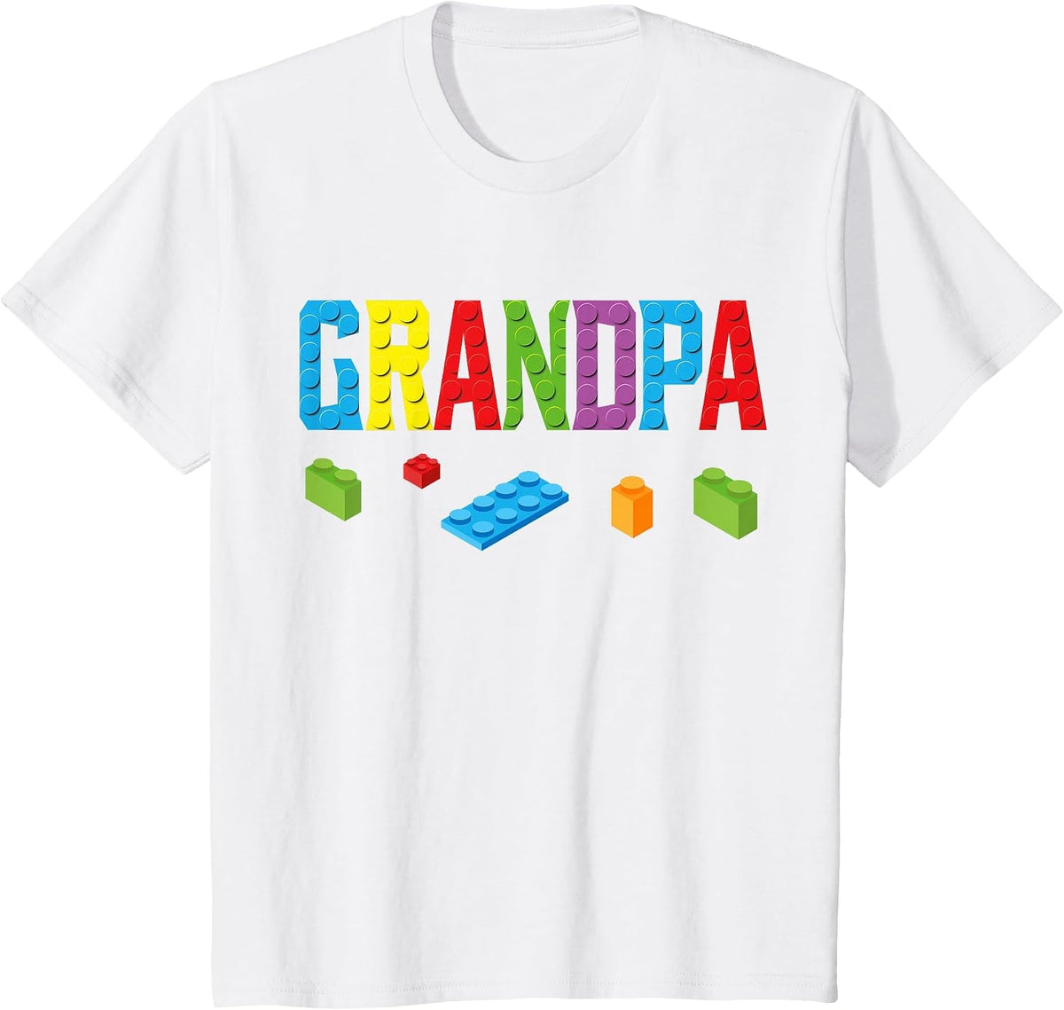 Grandpa Master Builder Building Bricks Blocks Family Set T-Shirt - White