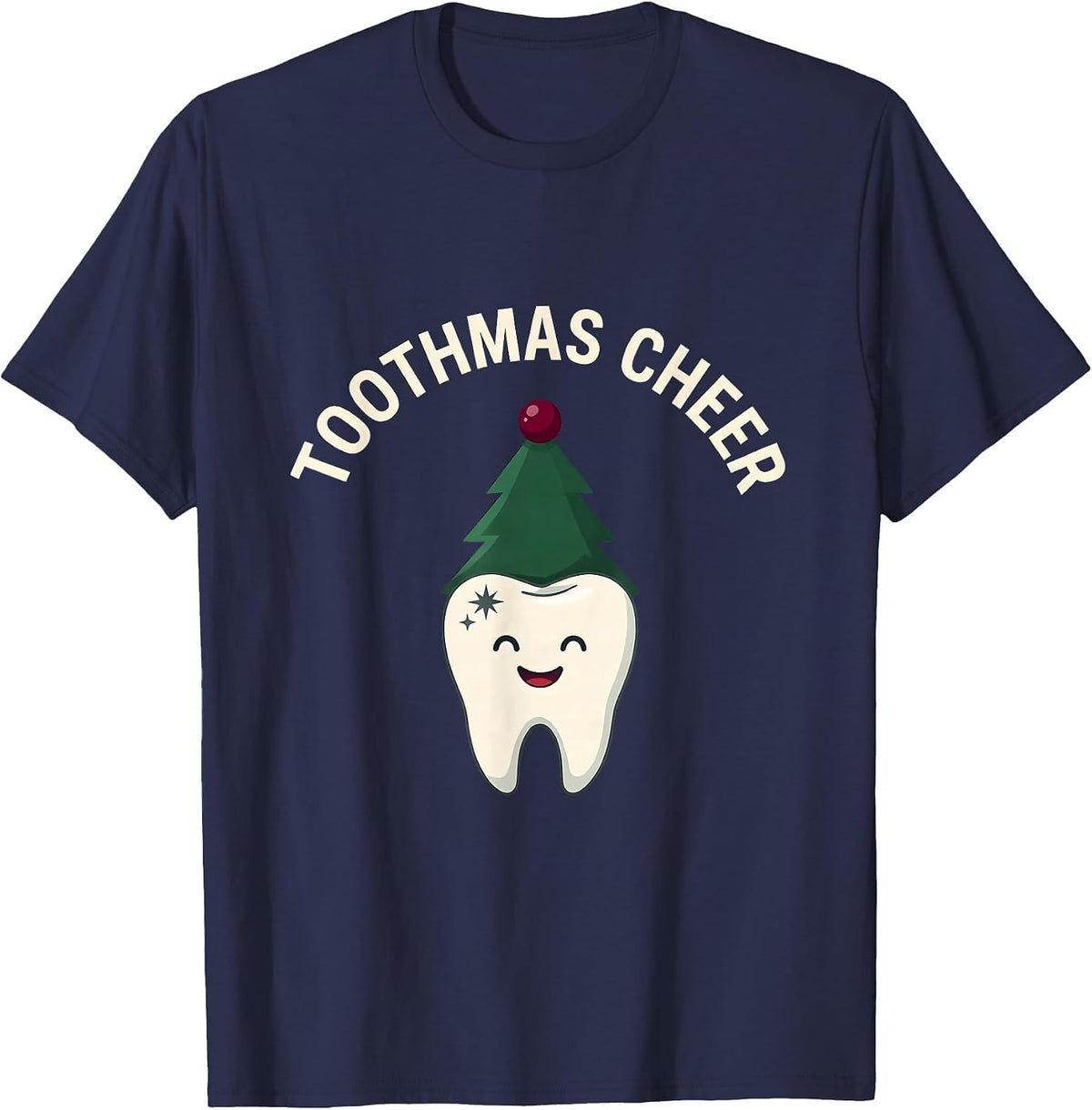 Toothmas Cheer Funny Dental Christmas Dentist Dental T-Shirt - Navy Blue
