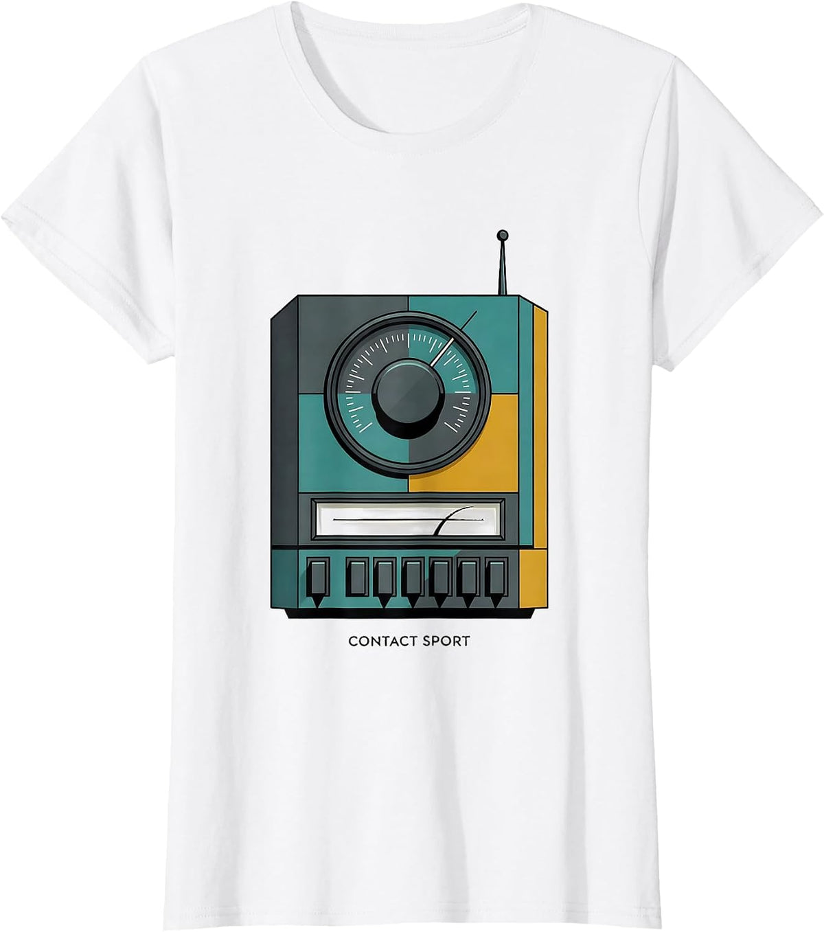 Contact Sport Midcentury Modern Ham Radio Operator Humor T-Shirt - White