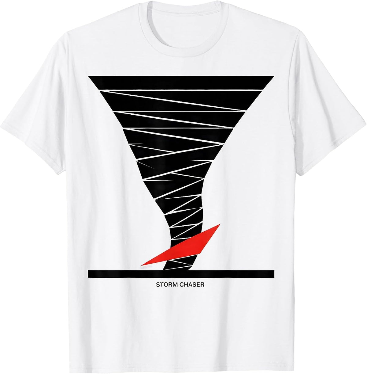 Men's Storm Chaser Geometric Tornado Weather Enthusiast T-Shirt - White