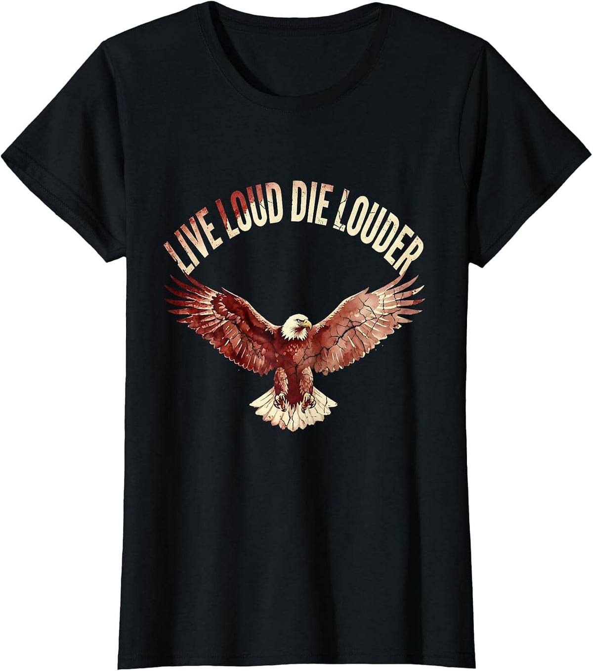 Live Loud Die Louder Punk Band Graphic Design T-Shirt - Black