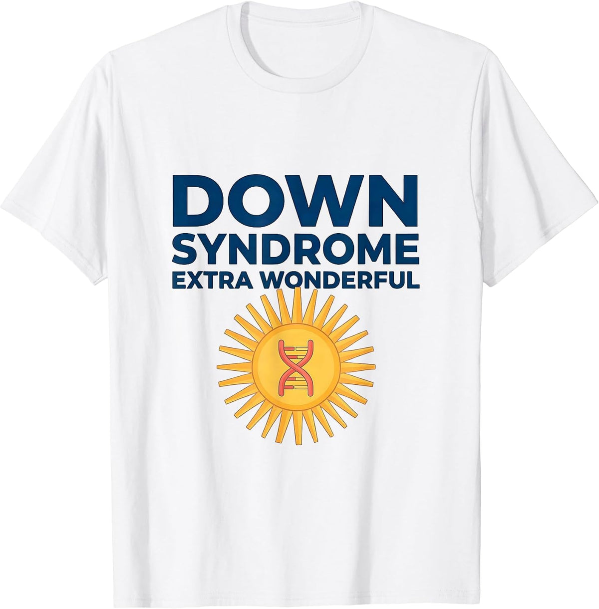 Men's Down Syndrome Extra Wonderful Family Support Awareness T-Shirt - White