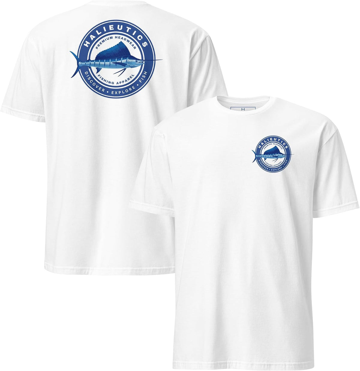 Graphic Fishing T-Shirt for Men & Women Mahi, Sailfish, Largemouth Bass, Brown Trout, Hogfish, Peacock Bass - Sailfish