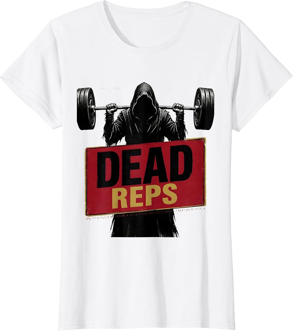 Women's Dead Reps Funny Halloween Ghost Skeleton Weightlifting Gym T-Shirt - White