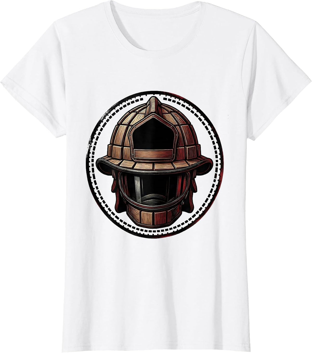 Women's Firefighter Helmet Badge Humor Occupation Pride T-Shirt - White