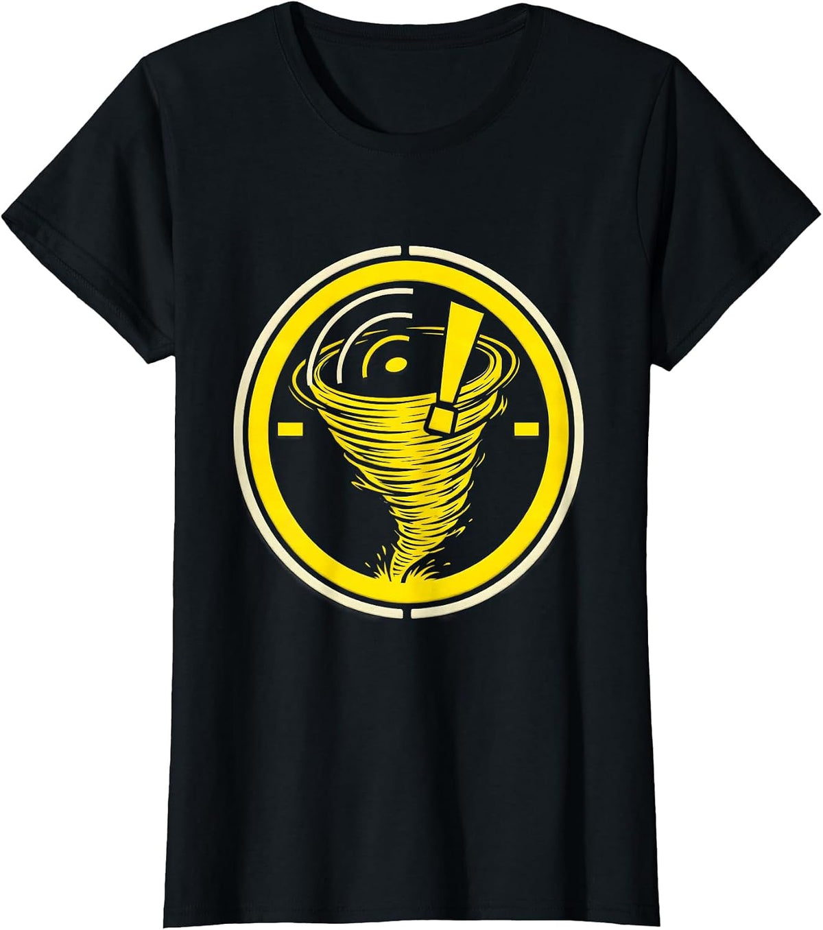 Women's Sealed Tornado Badge Storm Chaser Meteorology Humor T-Shirt - Black