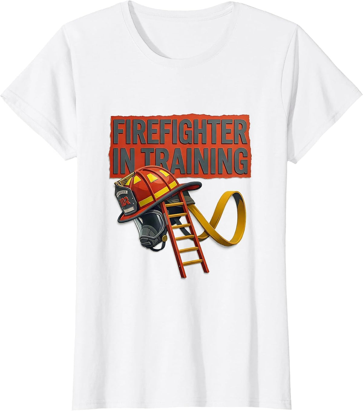 Women's Firefighter In Training Midcentury Modern Toddler Boy Gift T-Shirt - White