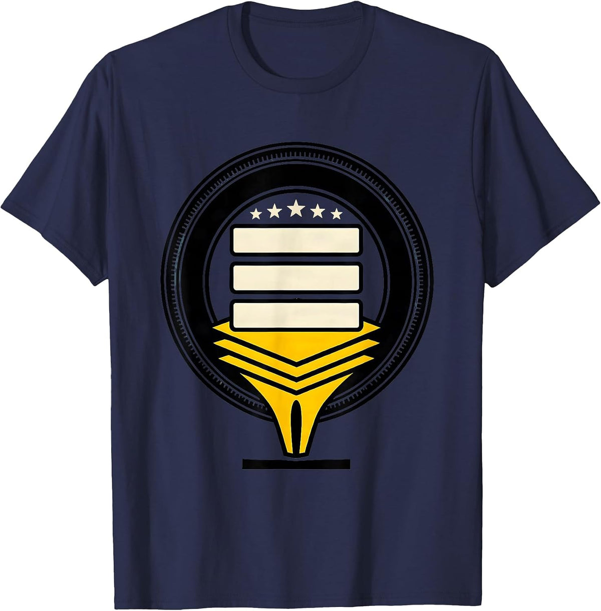 Men's Storm Chaser Badge Ring Tornado Enthusiast Humor T-Shirt - Navy Blue