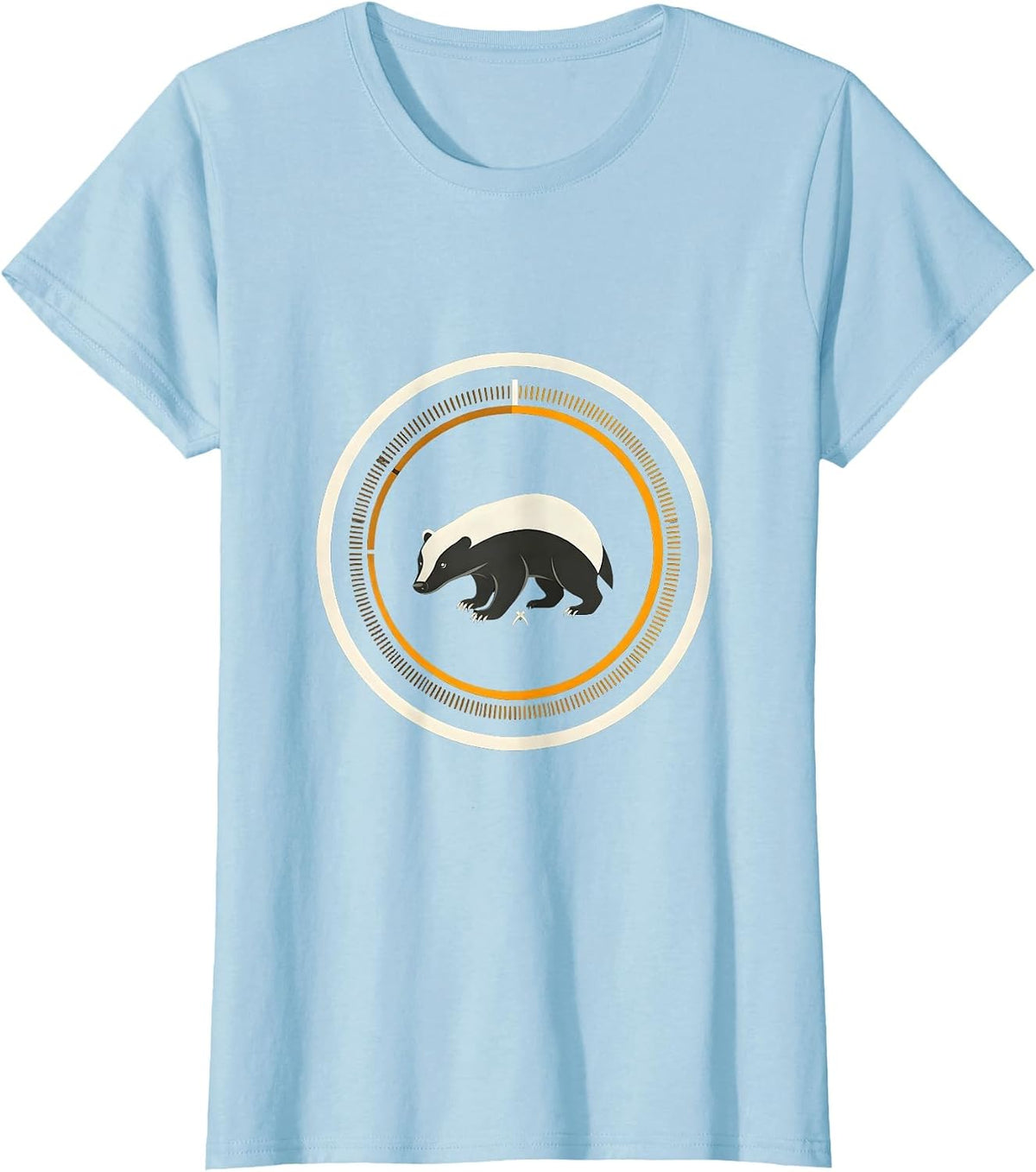 Honey Badger Fearless Minimalist Animal Lover Humor T-Shirt - Baby Blue