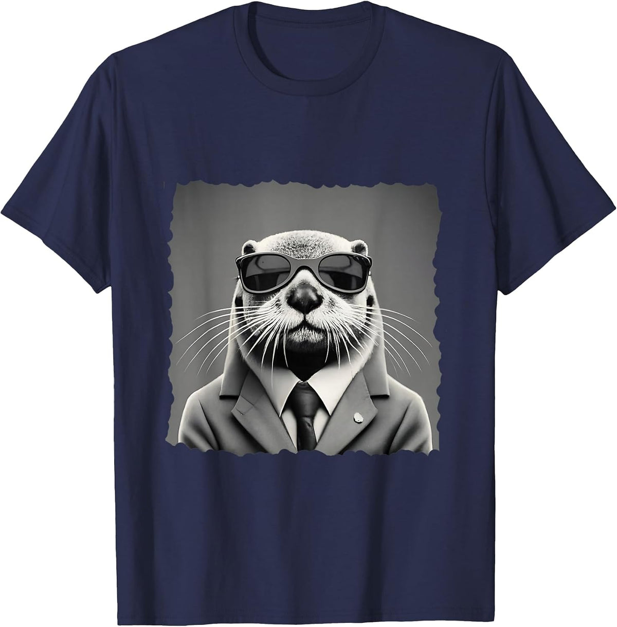 Sea Otter Lover Funny Design T-Shirt - Navy Blue