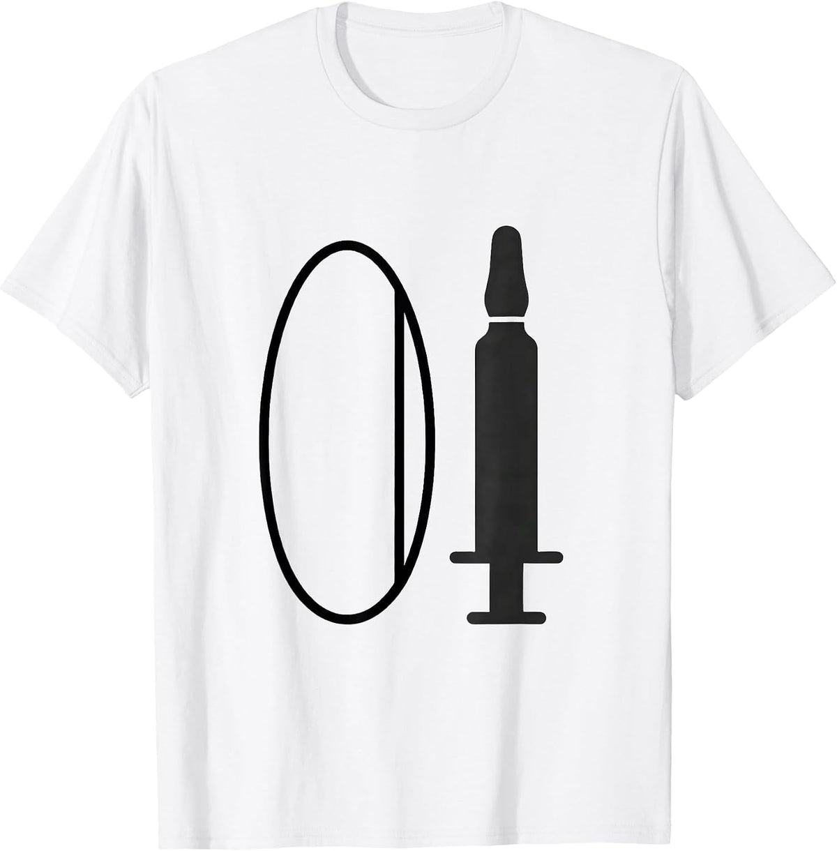 Men's Paramedic Syringe Oval Minimalist EMT Gift T-Shirt - White