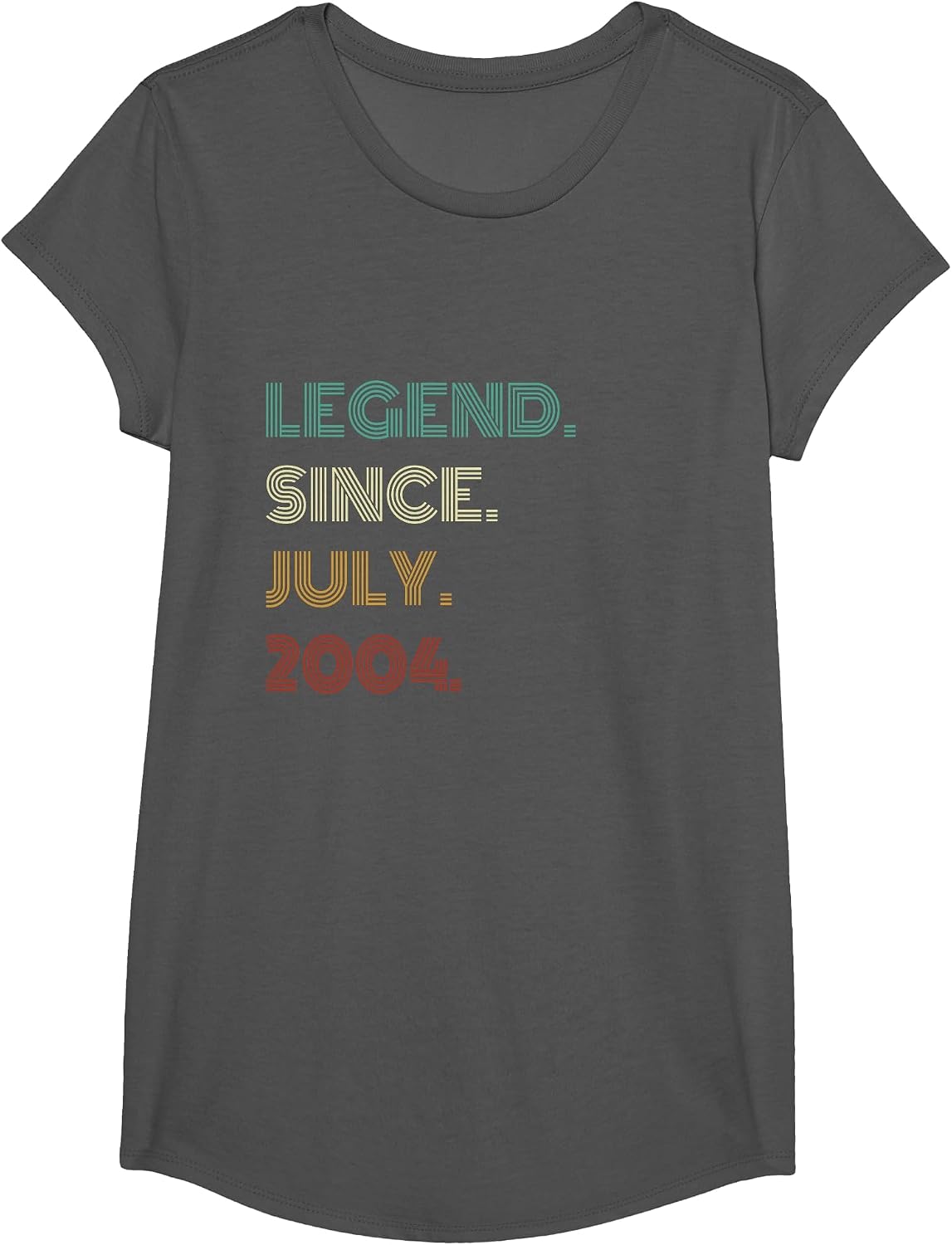22 Years Old Legend Since July 2004 22nd Birthday T-Shirt - Girls Asphalt Grey