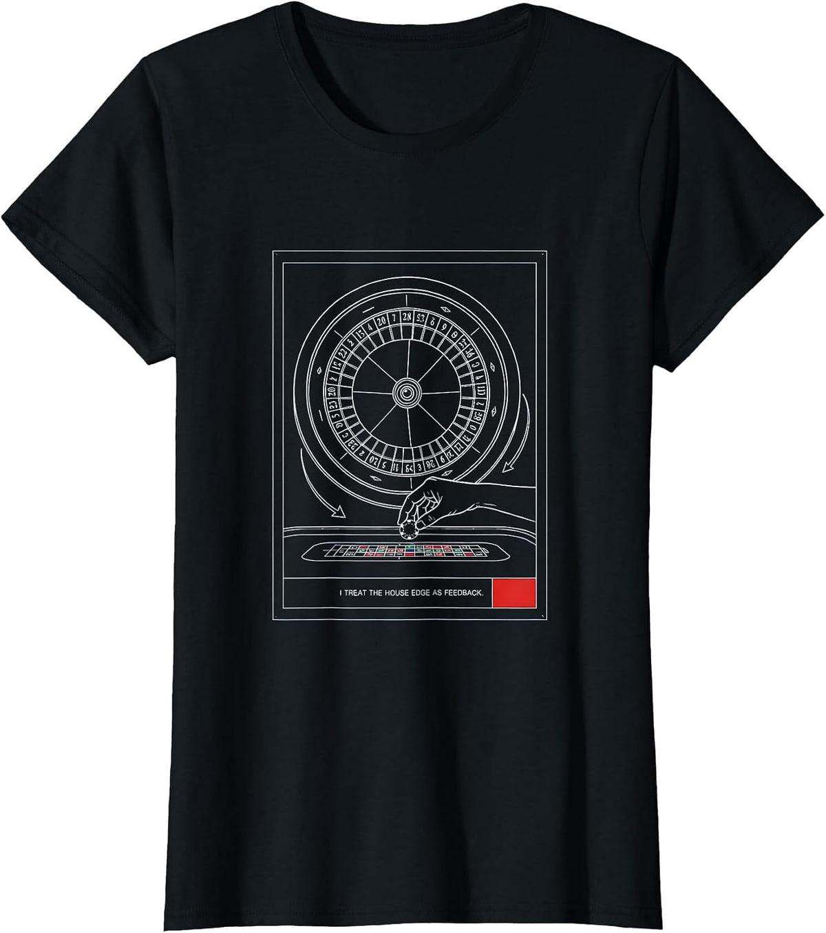 I Treat The House Edge As Feedback Funny Gambler Casino Gift T-Shirt - Black