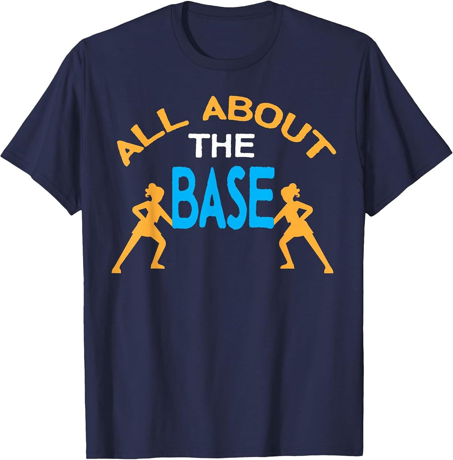 All About The Base Girls Cheer Cheerleading Competition T-Shirt - Navy Blue