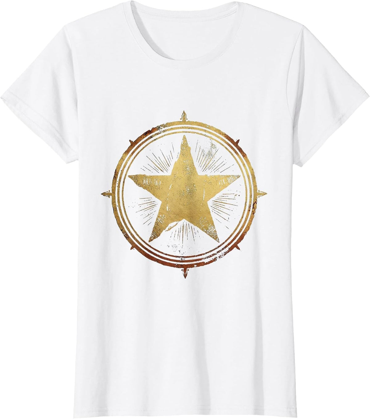 5th Grade Teacher Gold Star Stamp Illustration T-Shirt - White
