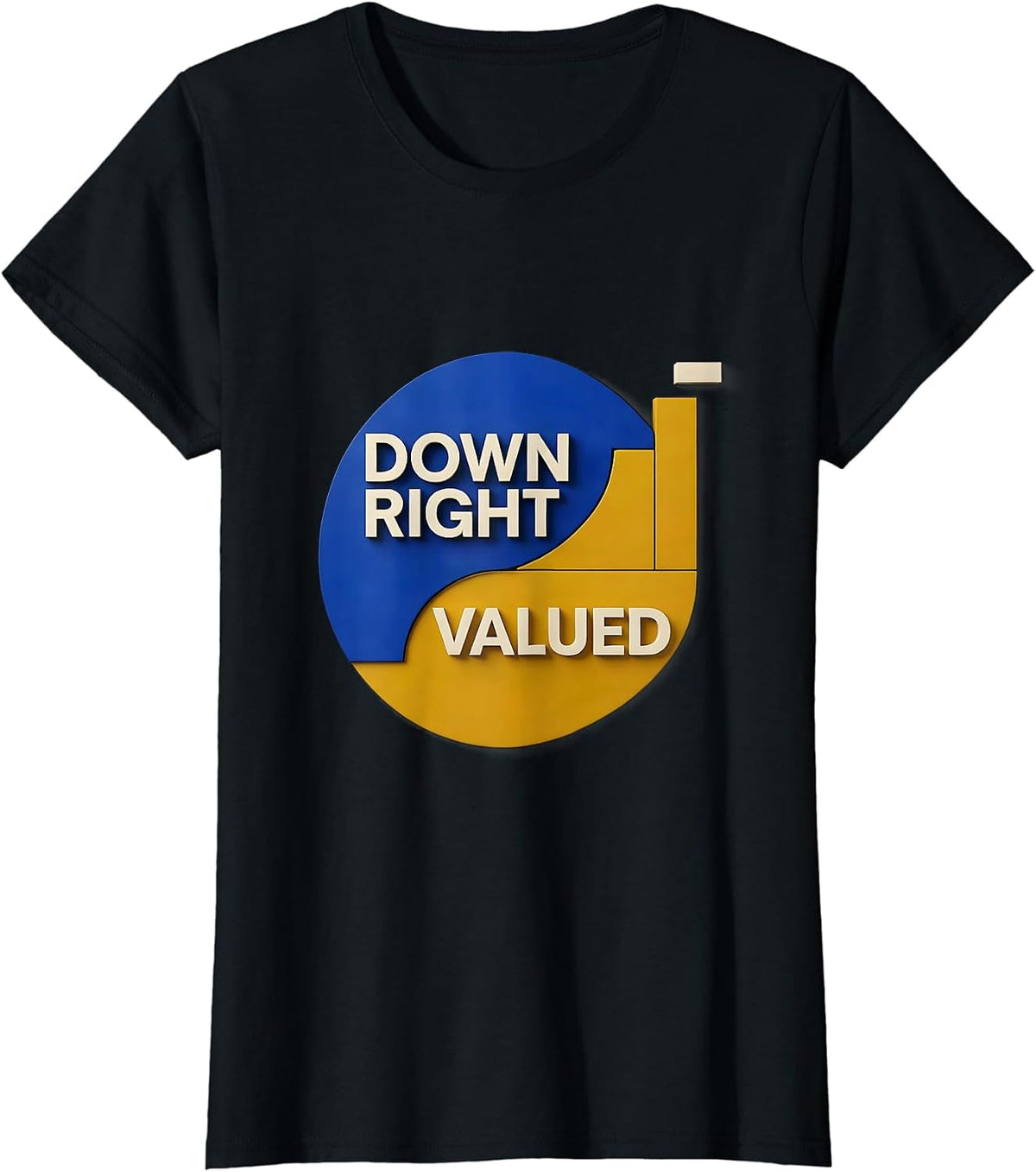 Women's Down Right Valued Midcentury Modern Down Syndrome Awareness T-Shirt - Black