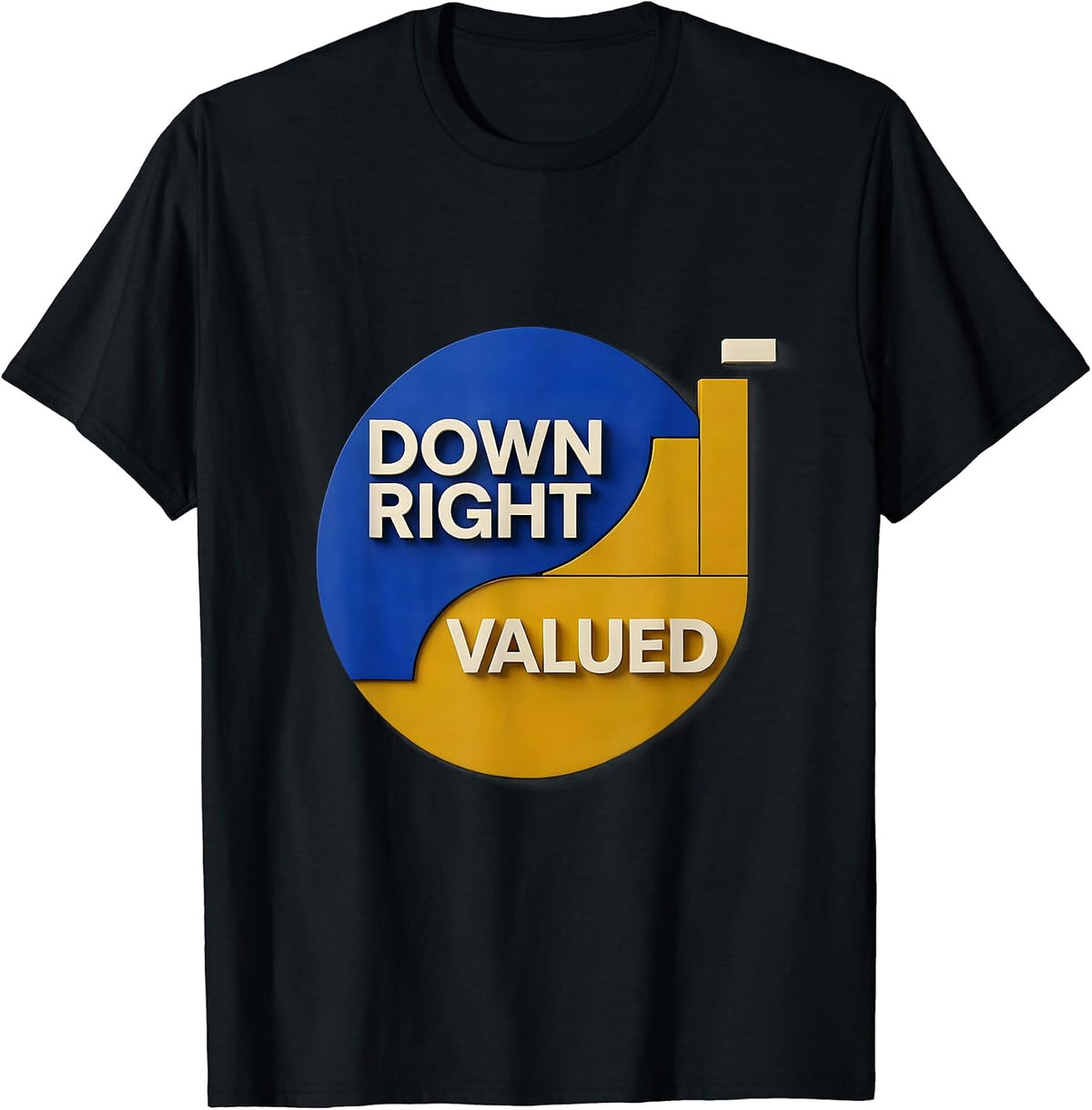 Men's Down Right Valued Midcentury Modern Down Syndrome Awareness T-Shirt - Black