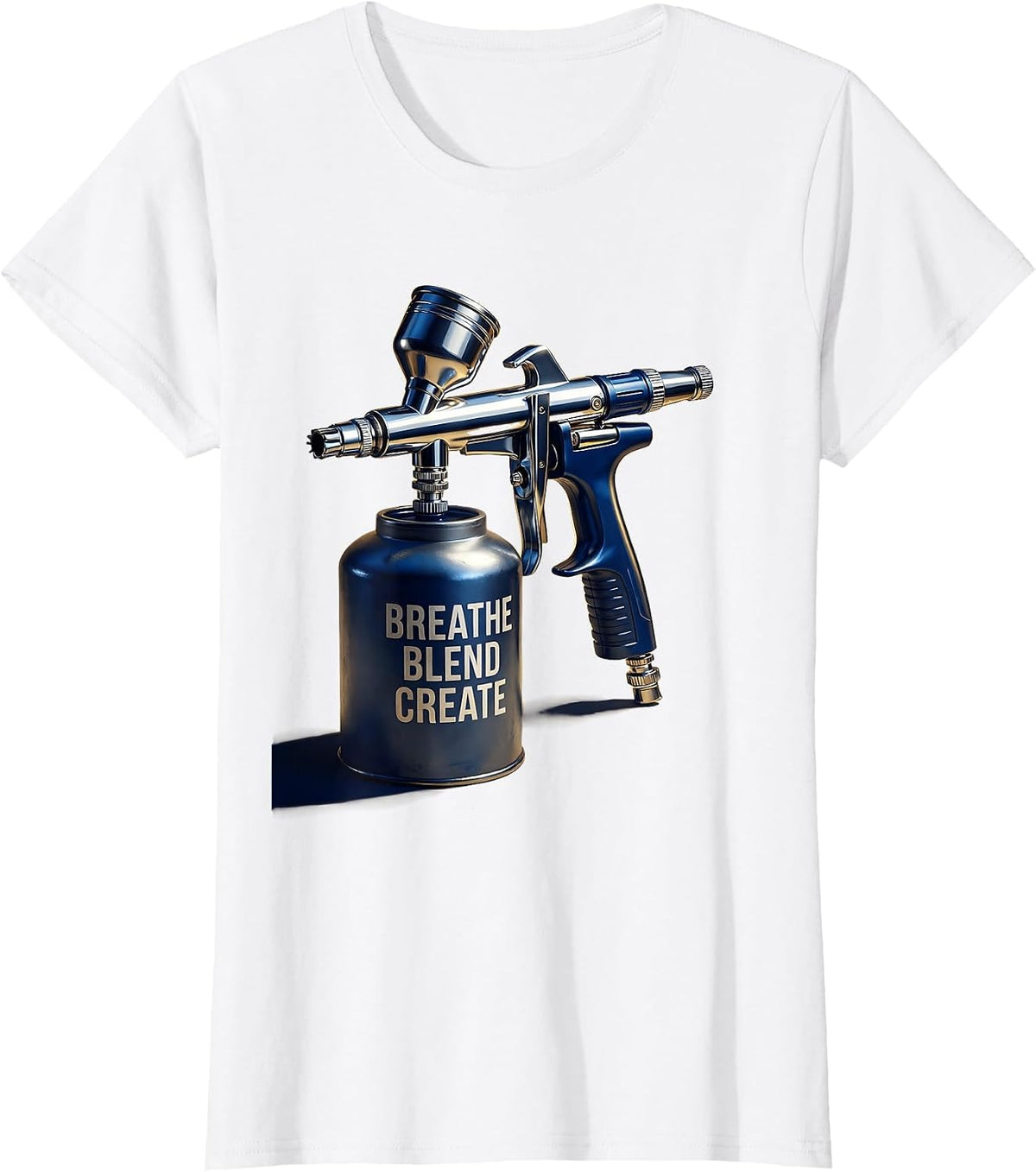 Breathe Blend Create Airbrush Art Design T-Shirt - White