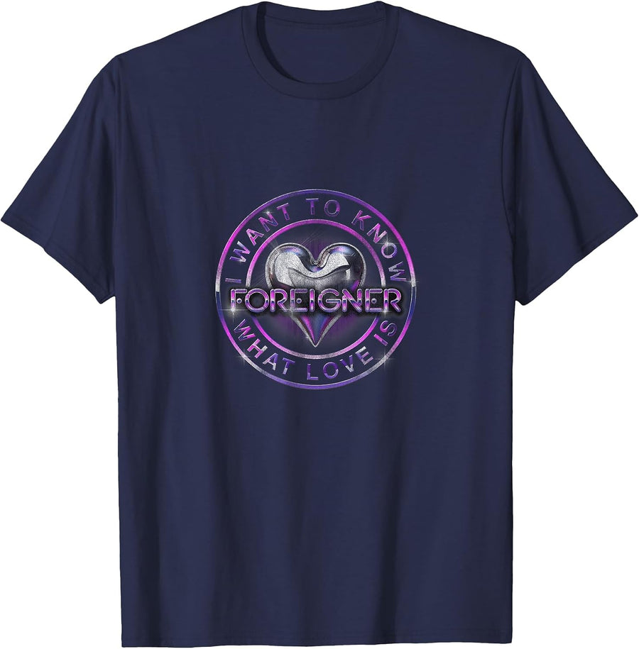 Music Rock Band 'What Love is' American Song Lyric PAPL2681 T-Shirt - Navy Blue