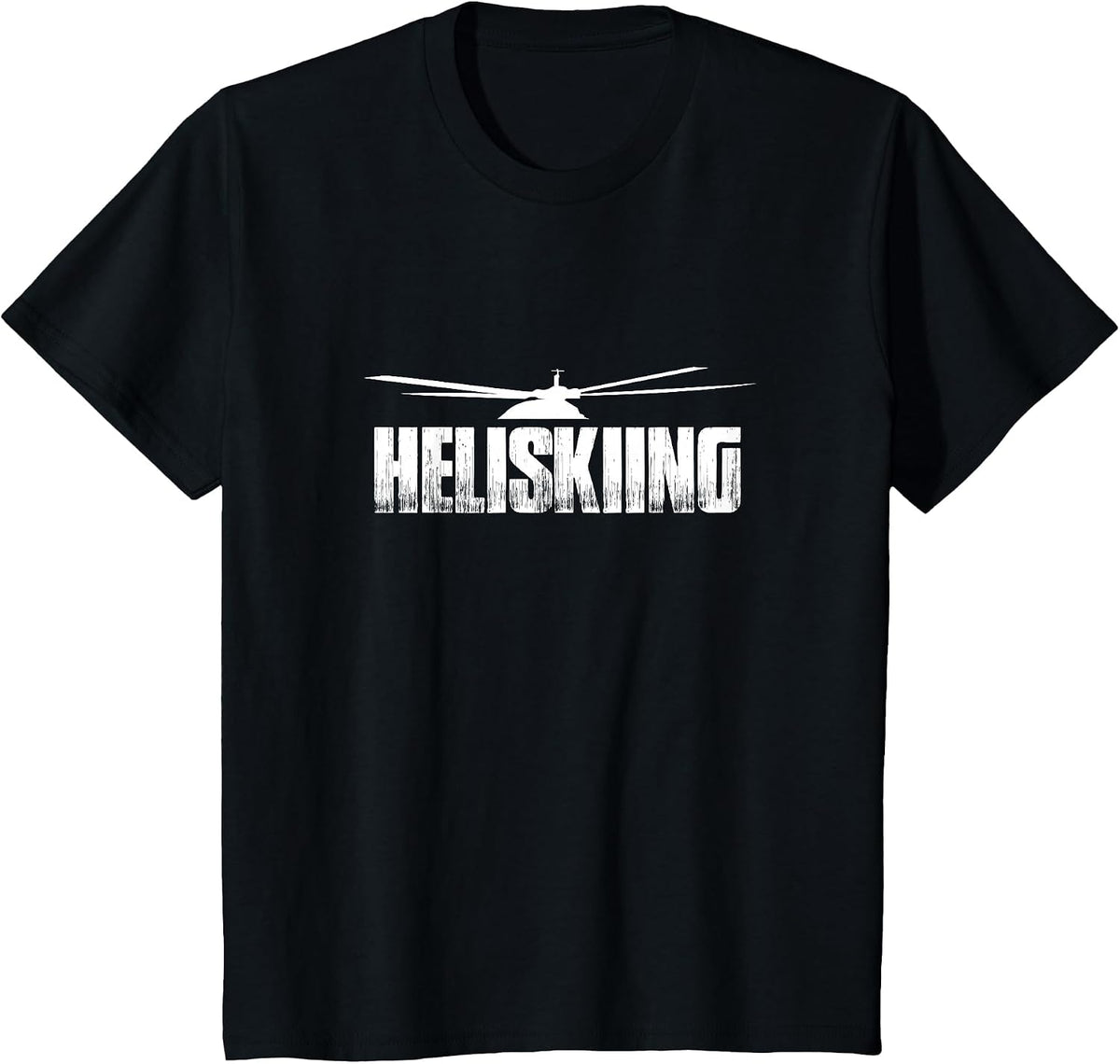 Heliskiing Helicopter Skiing Heli Skier Winter Sports T-Shirt - Black