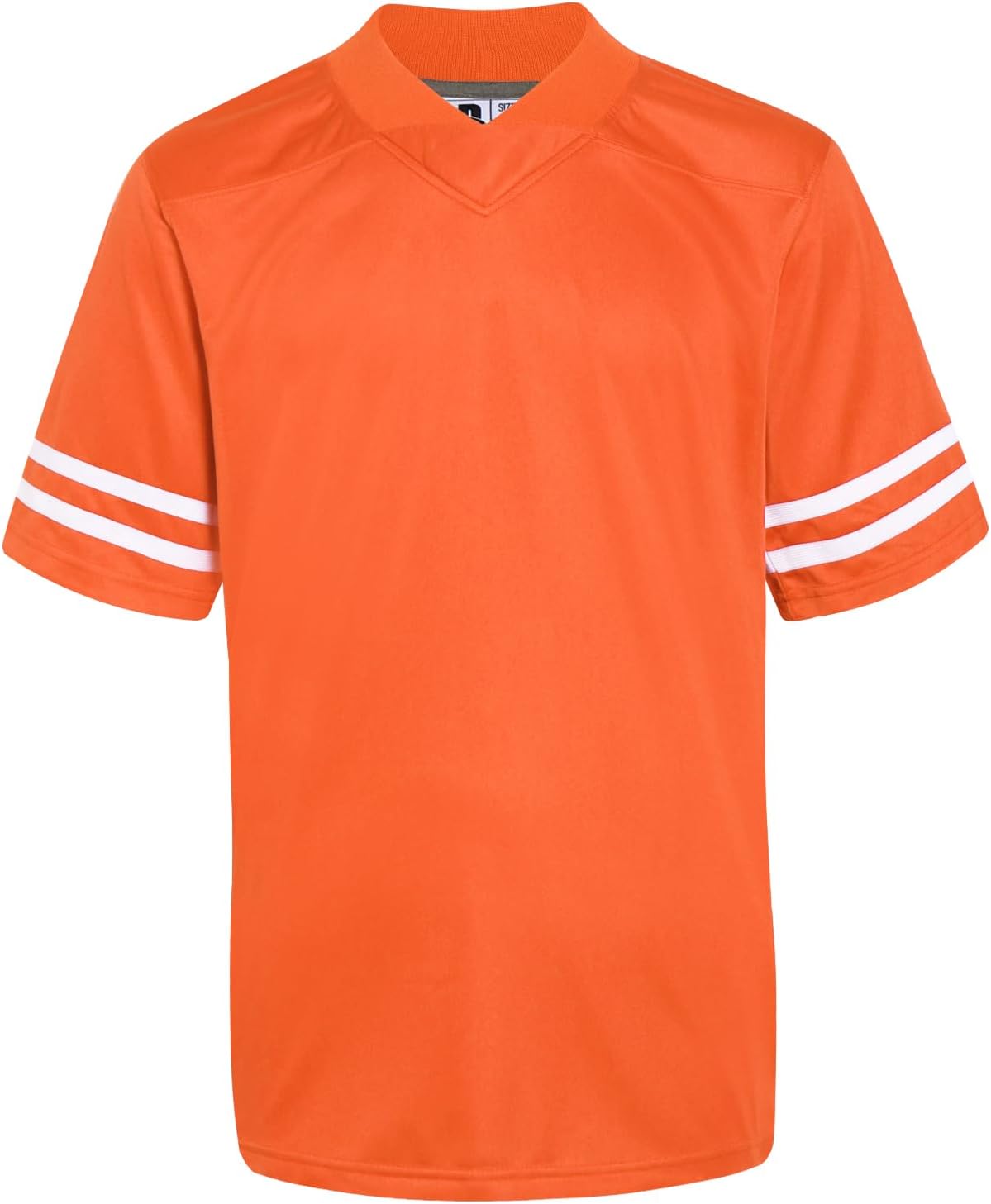 DEHANER Plain Blank Football Jerseys for Men Unisex Athletic T-Shirts Practice Sports Uniforms Outfits - White Stripe-orange
