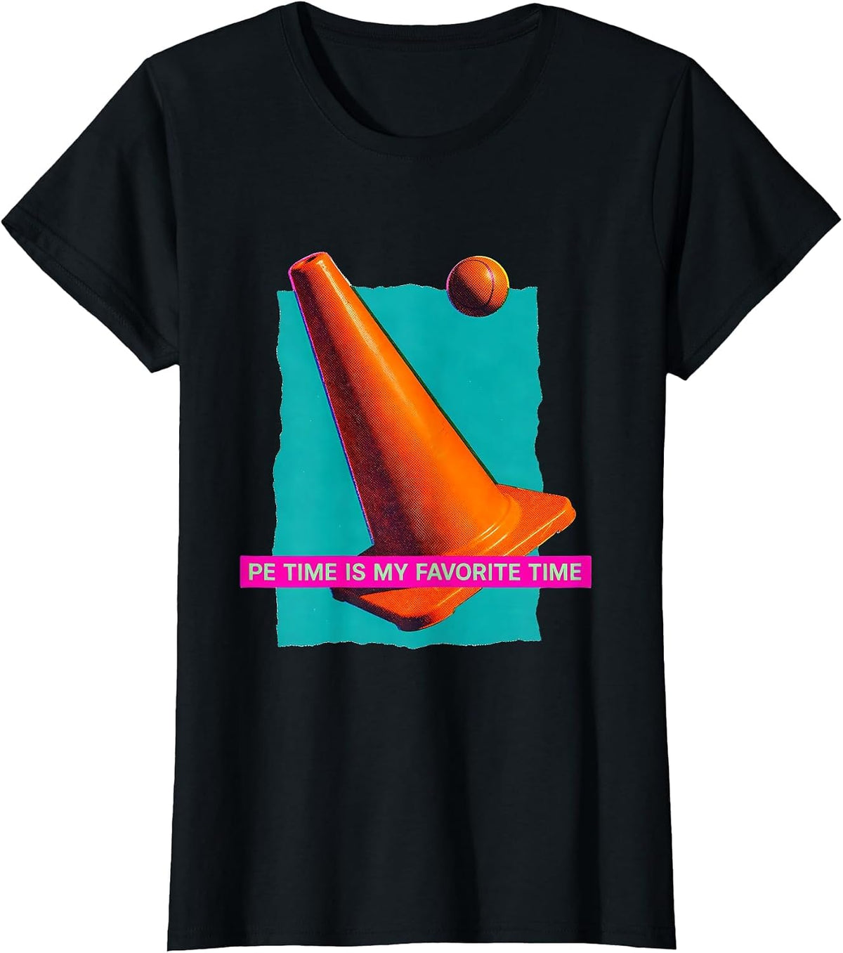 Women's PE Time Is My Favorite Time Funny PE Teacher Back To School T-Shirt - Black