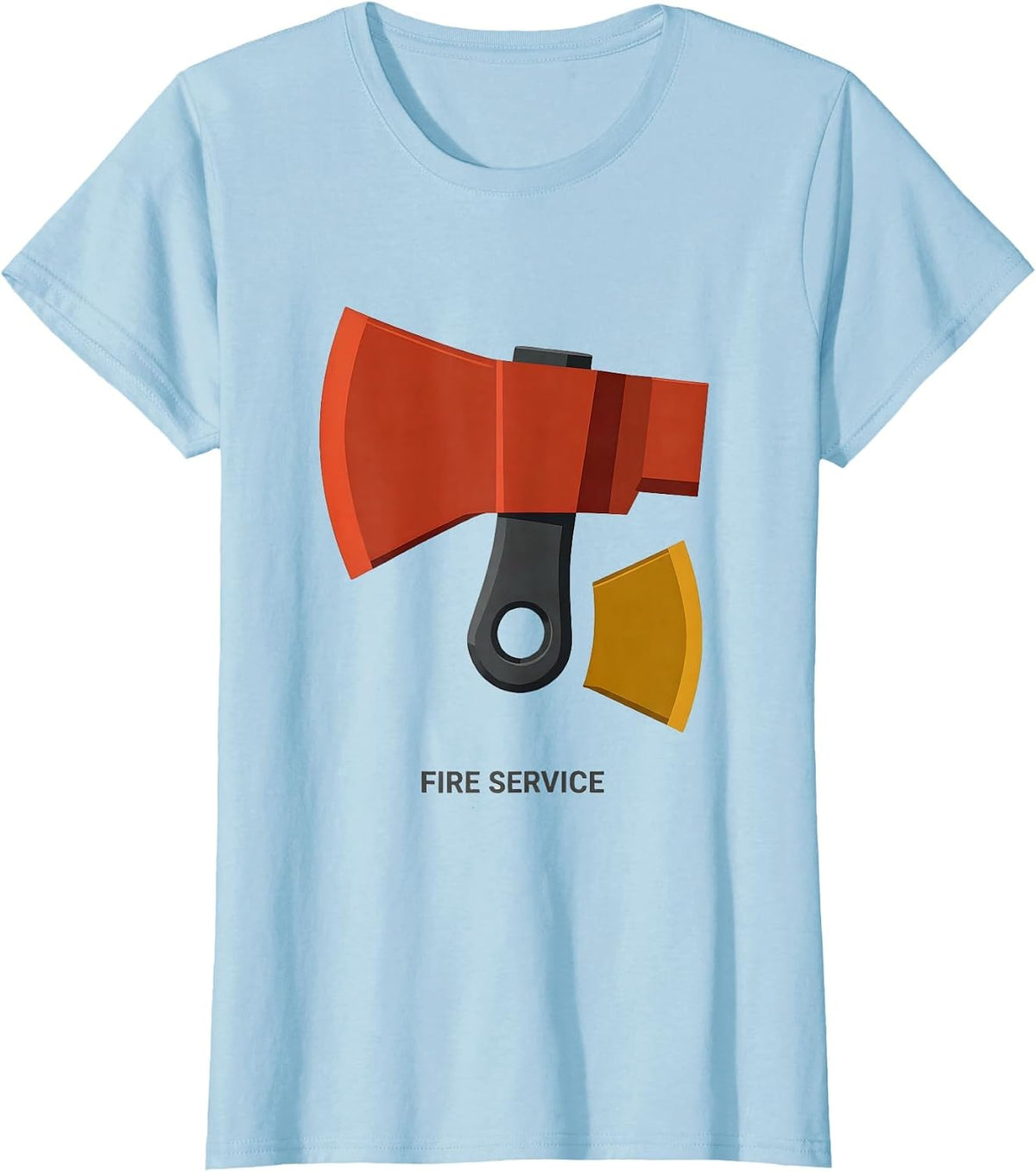 Women's Fire Service Midcentury Modern Firefighter Pride Humor T-Shirt - Baby Blue