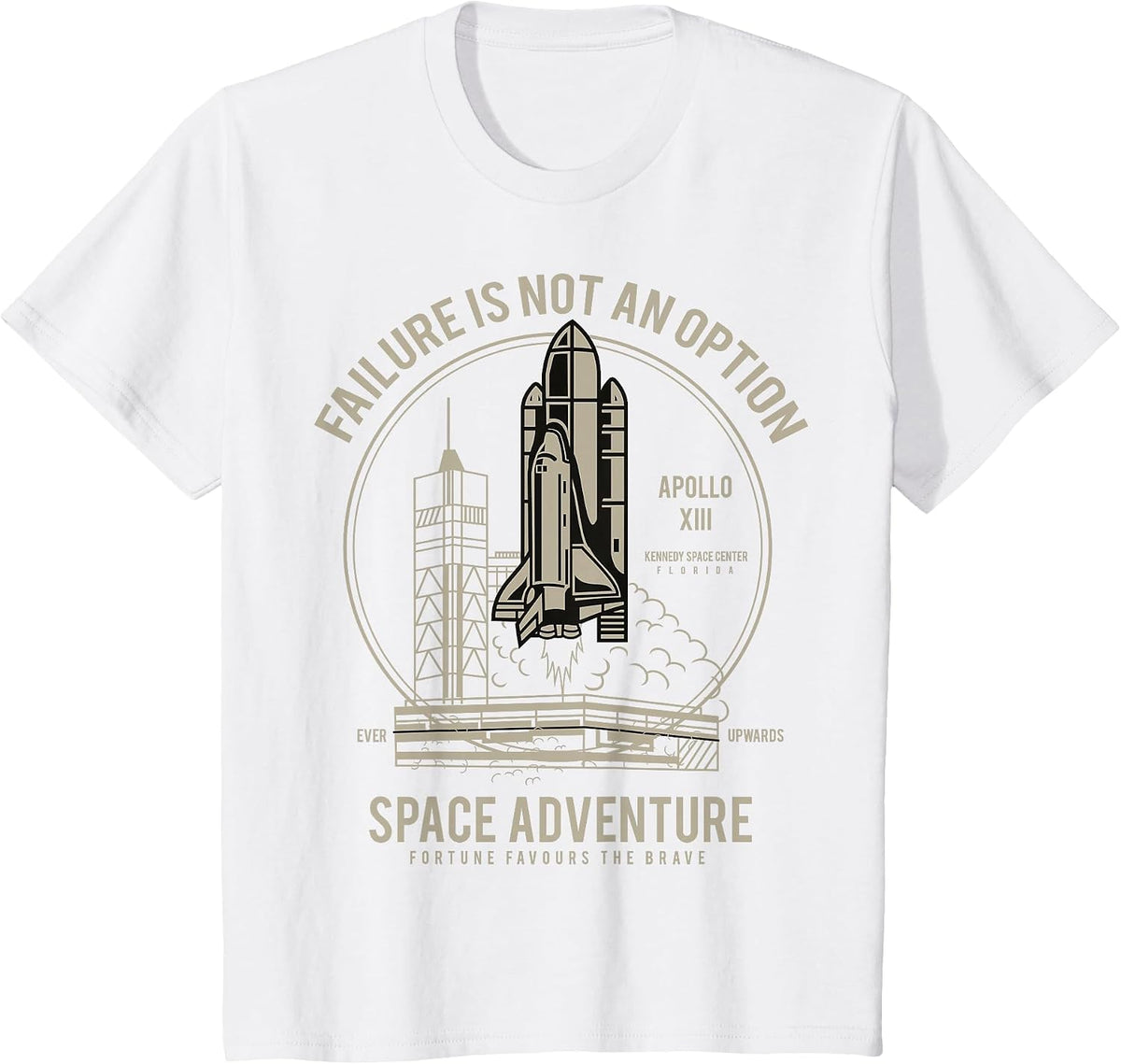 Space Shuttle Launch Galaxy Tee T-Shirt - White