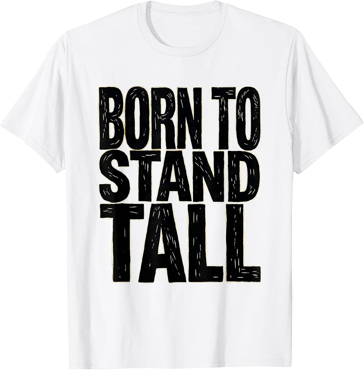 Men's Born to Stand Tall Giraffe Nature Design T-Shirt - White