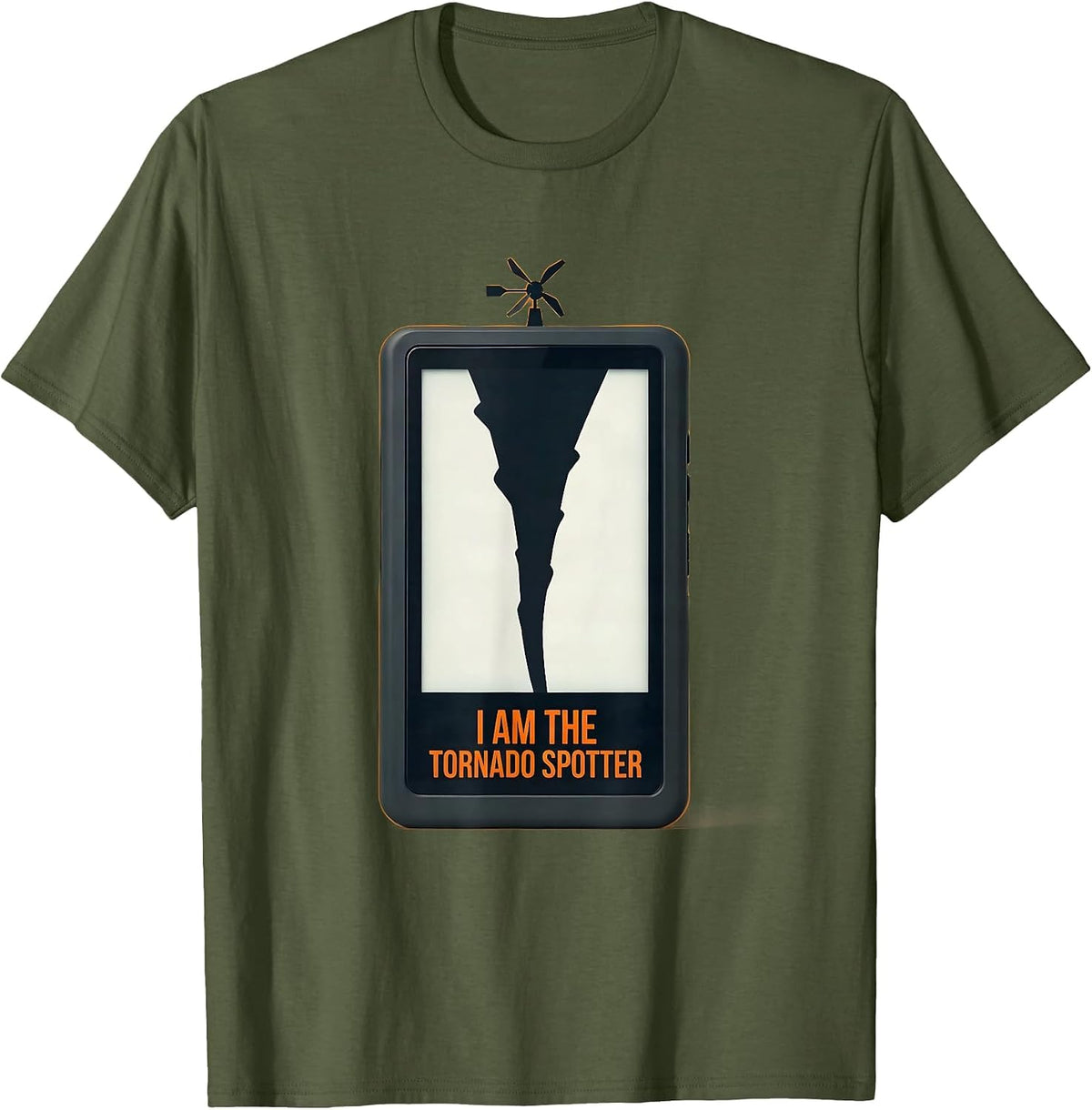 Men's I Am The Tornado Spotter Minimalist Weather Enthusiast Storm T-Shirt - Olive Green
