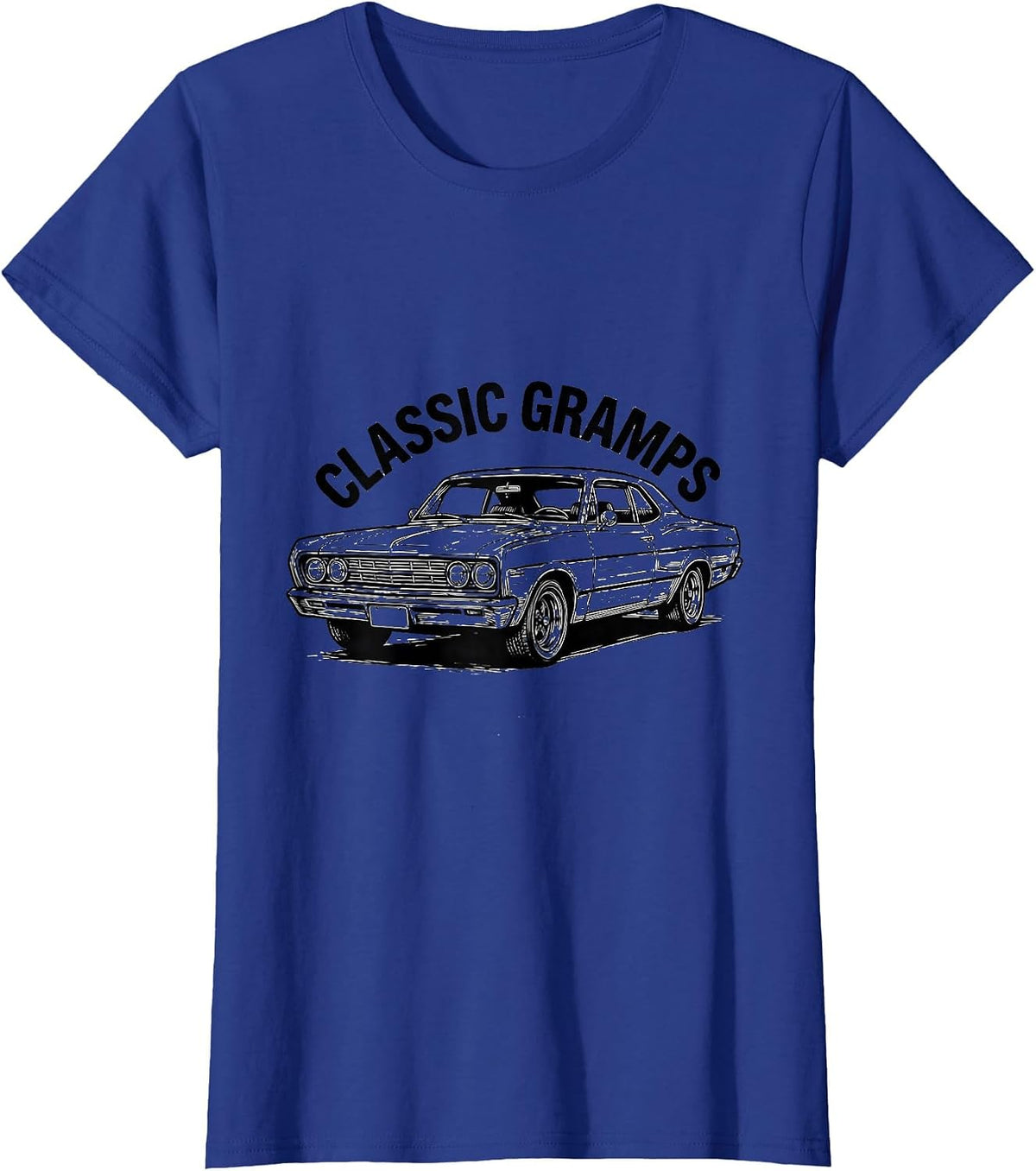 Women's Classic Gramps Funny Grandpa Classic Car Graphic T-Shirt - Royal Blue