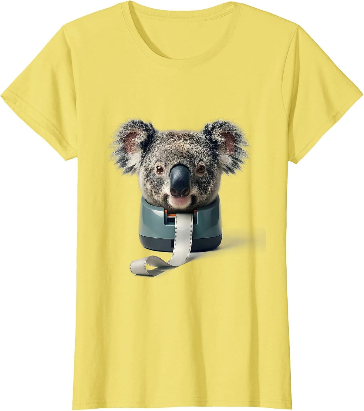 Koala Tape Dispenser Cute Animal Lover Humor T-Shirt - Lemon Yellow
