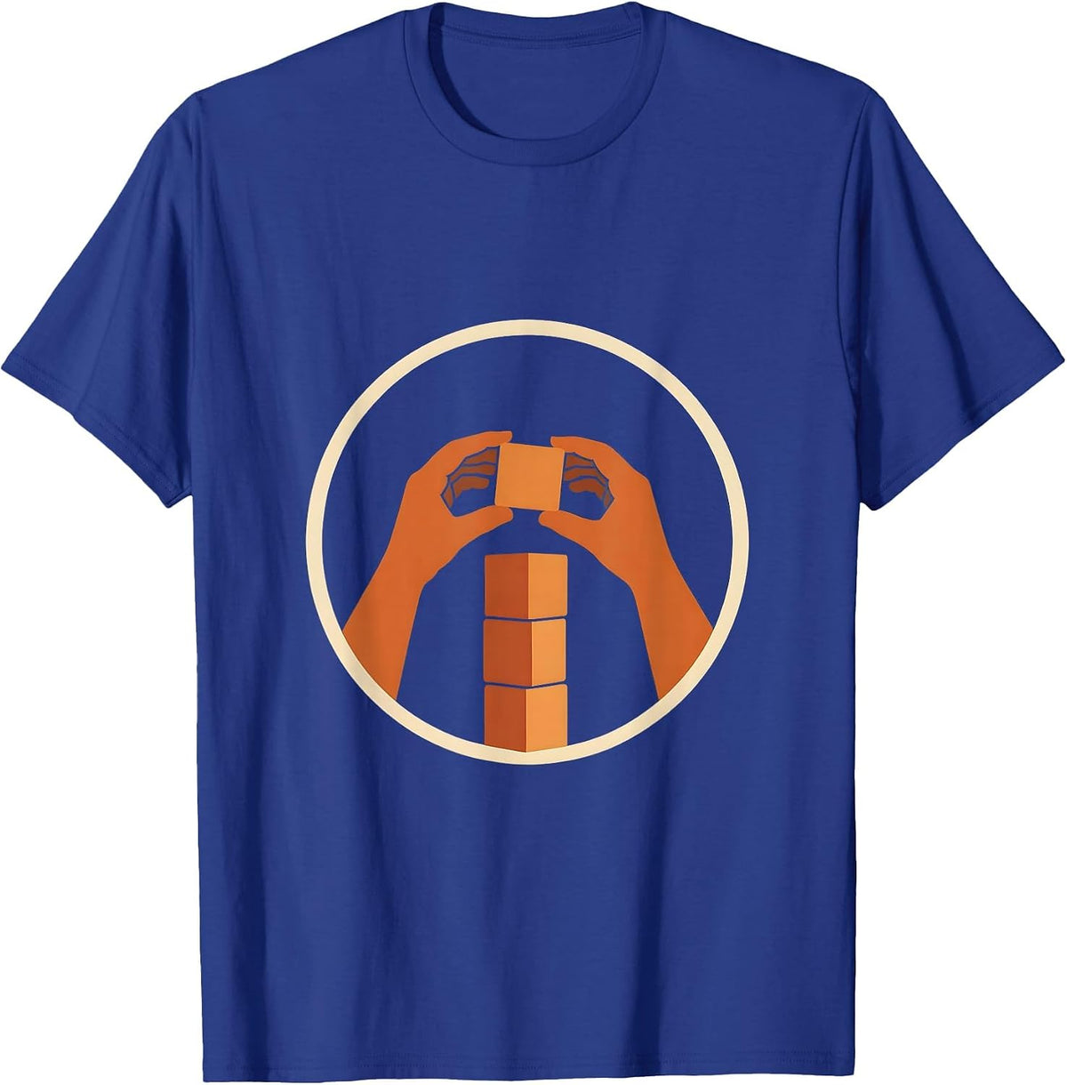 Play Is Learning Colorful Blocks Tower Design T-Shirt - Royal Blue