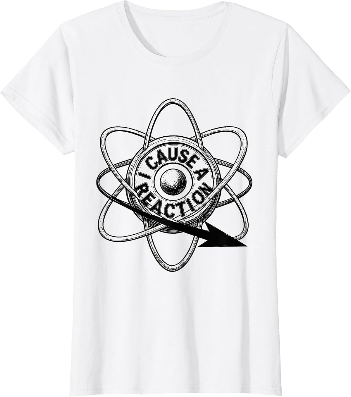 Women's I Cause A Reaction Funny Science Chemistry Nerd Humor T-Shirt - White
