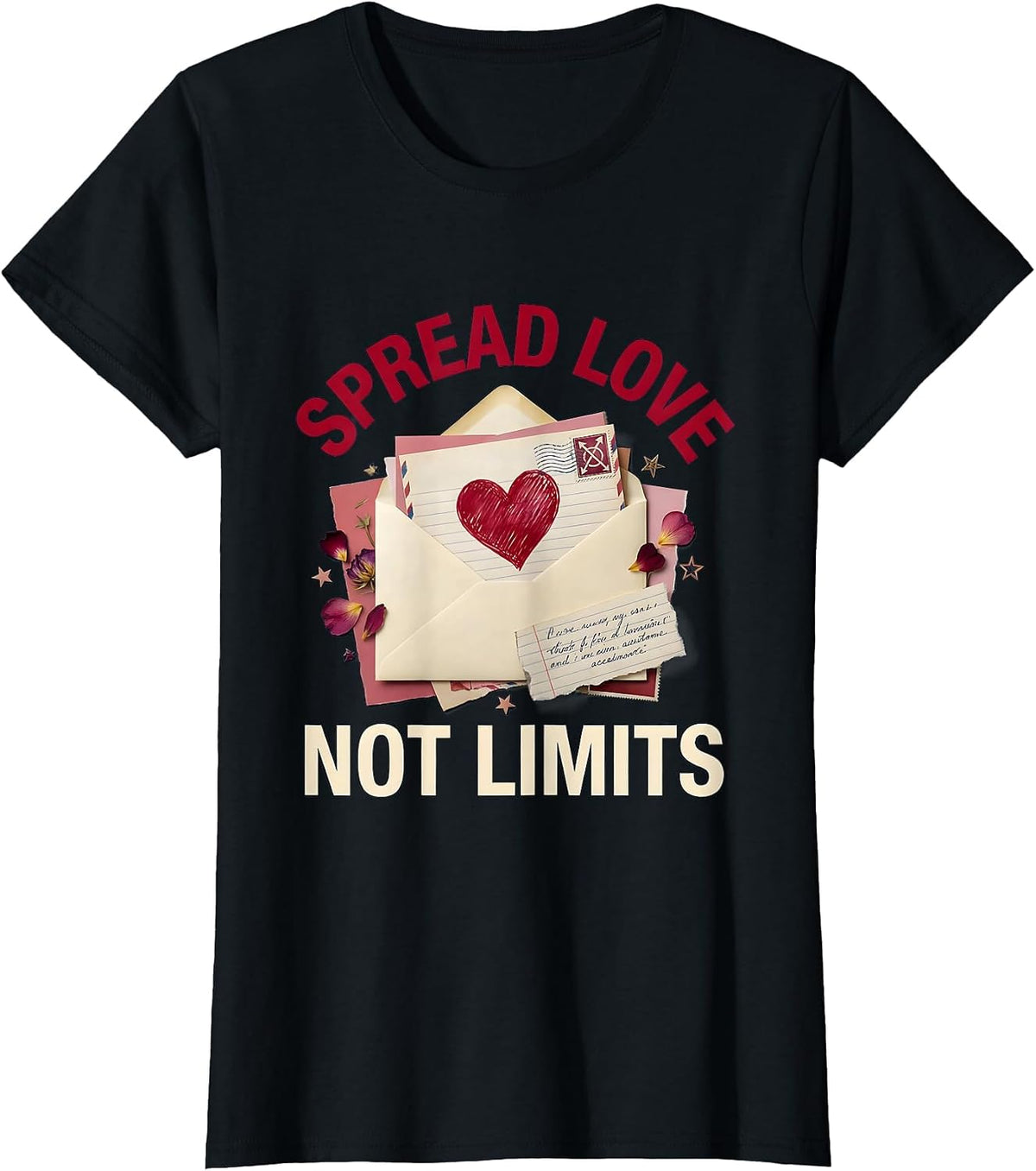Women's Spread Love Not Limits Down Syndrome Awareness T-Shirt - Black