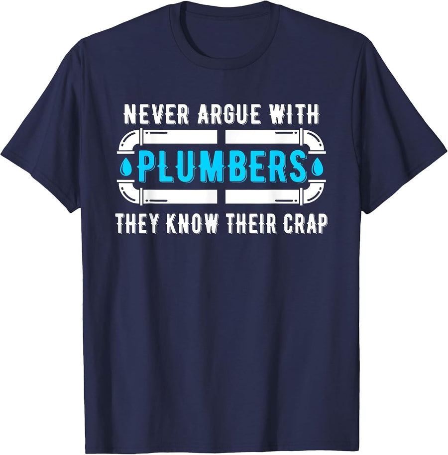 Plumber Plumbing Tools T-Shirt - Navy Blue