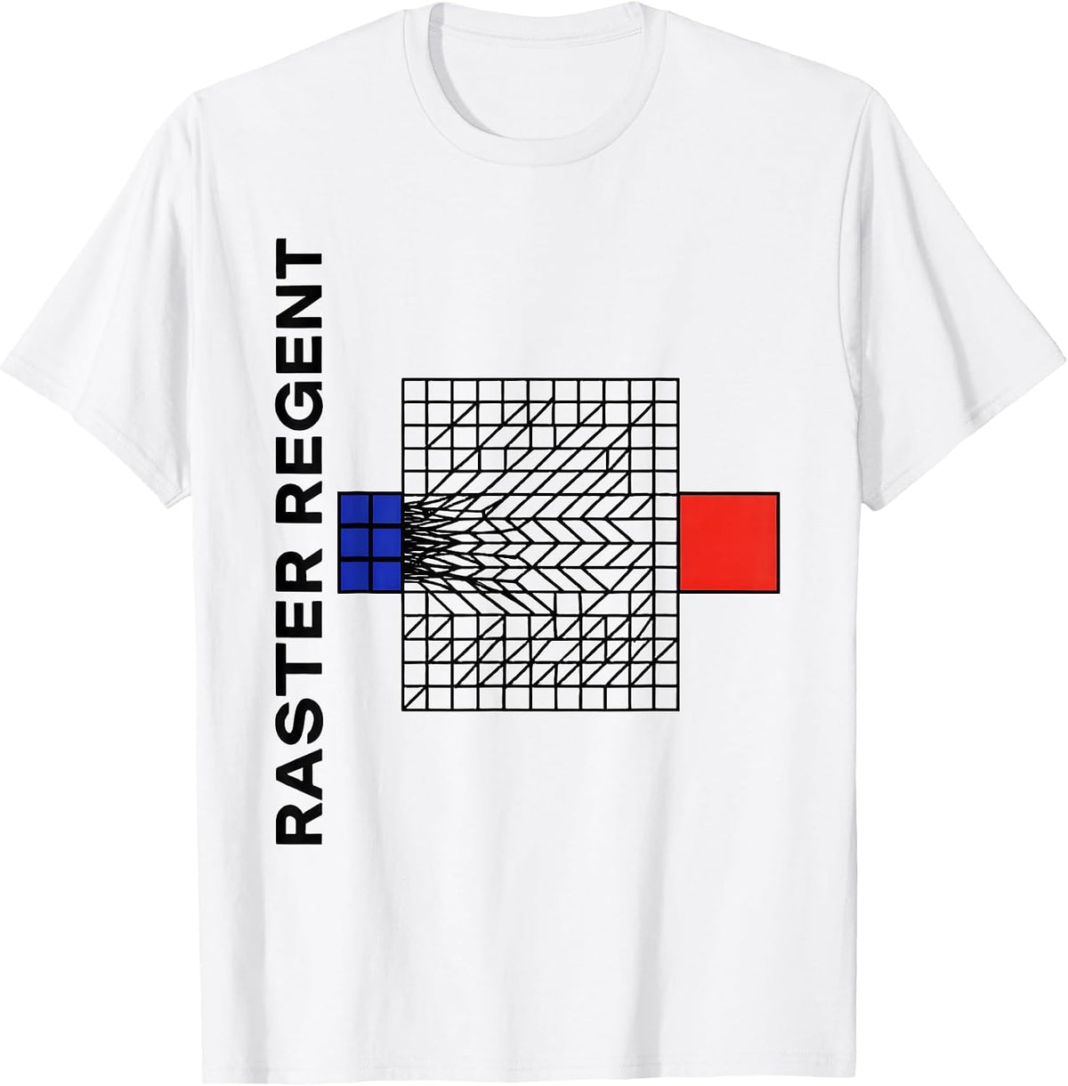 Men's Raster Regent Geometric Nerd Tech Worker Humor Gift T-Shirt - White