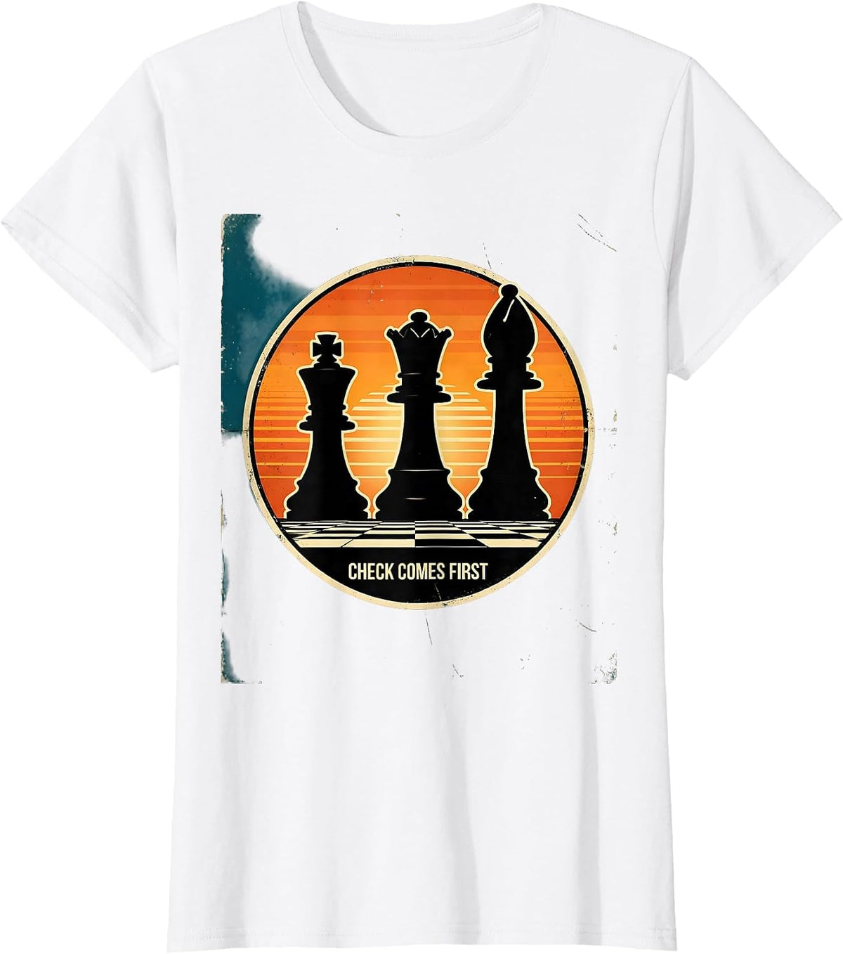 Check Comes First Funny Chess Player Gift Chess Lover Humor T-Shirt - White