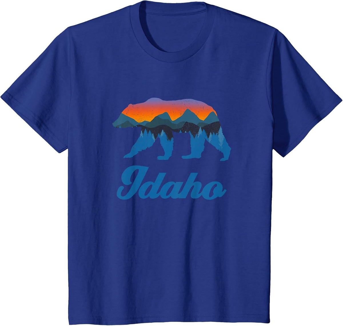 Vintage Idaho Power Bear Forest Grizzly Proud Outdoor Scenic T-Shirt - Royal Blue
