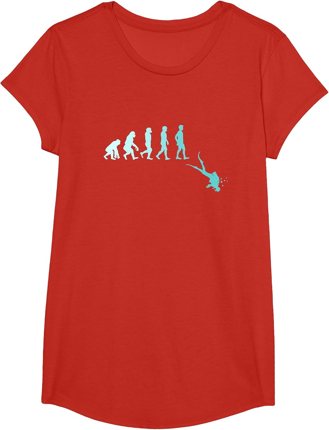 Scuba Diving T-Shirt Evolution of Scuba Diver T-Shirt - Girls Red