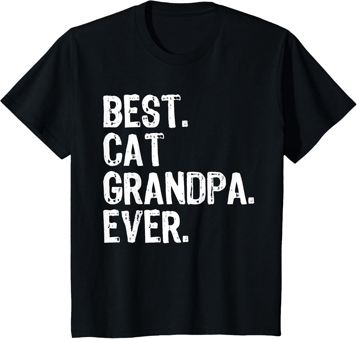 Best Cat Grandpa Ever Funny Cool T-Shirt - Black