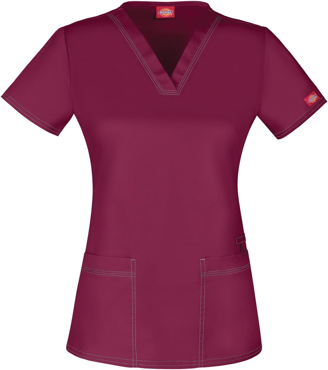 Dickies Womens V-Neck Top - D-wine