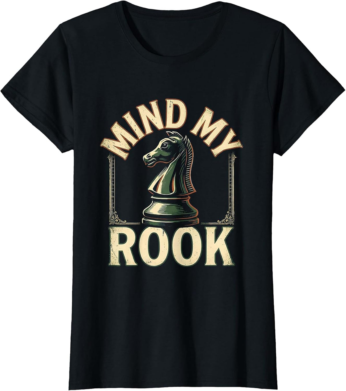 Women's Mind My Rook Vintage Chess Player Humor Gift for Chess T-Shirt - Black