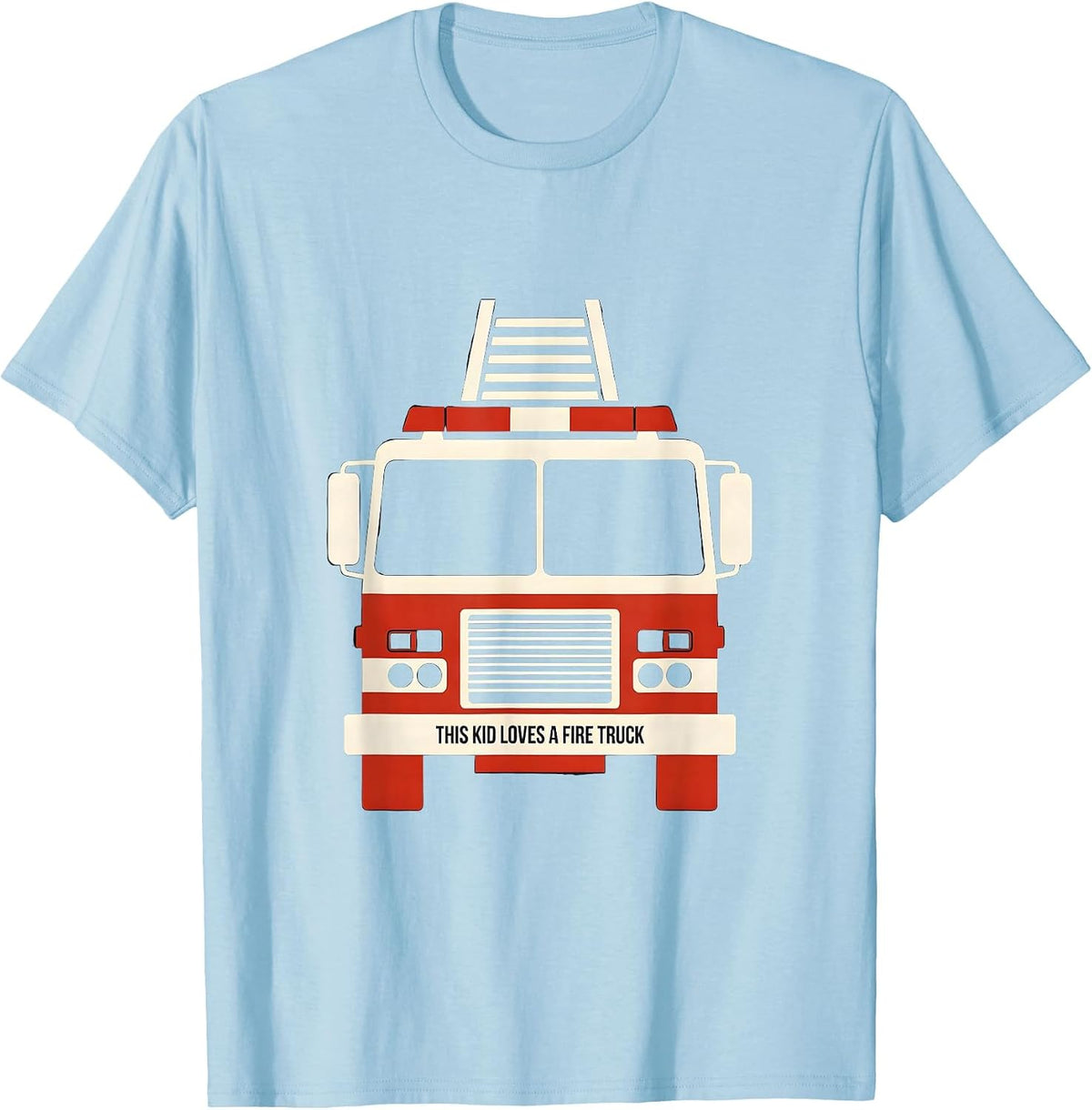 Men's This Kid Loves A Fire Truck Cute Toddler Boy Firefighter T-Shirt - Baby Blue